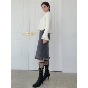 레이스포인트 기모 H라인 스커트 Lace point skirt