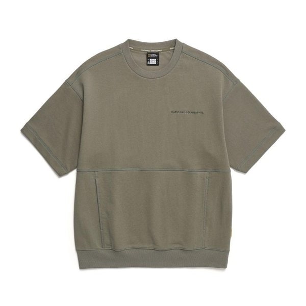 [여주점] N242USW030 피타 세미오버핏 반팔 맨투맨 카키