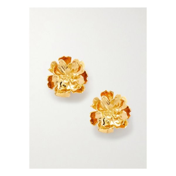 오스카 드 라 렌타 피오니 스몰 골드톤 클립 이어링 46376663162898635