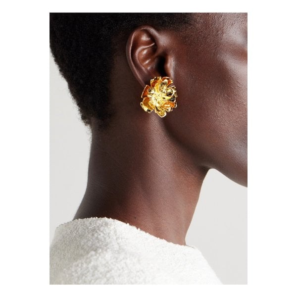 오스카 드 라 렌타 피오니 스몰 골드톤 클립 이어링 46376663162898635