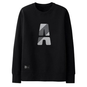 / L~4XL 남녀공용 기모맨투맨 A사선 블랙