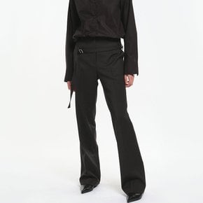 BELTED BOOT CUT TROUSERS_2colors J241NPT201