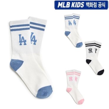 MLB키즈 25SS[KIDS] (백화점 공식) 25N 베이직 스트라이프 일대일 양말 (3color) 7ASOB075N