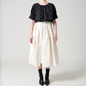 Milano Re-Nylon full Pleated white skirt