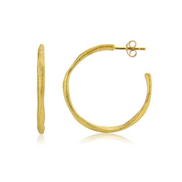 아우리 주얼리 이어링 E1101 Olivera Medium Gold Vermeil Hoop Earrings