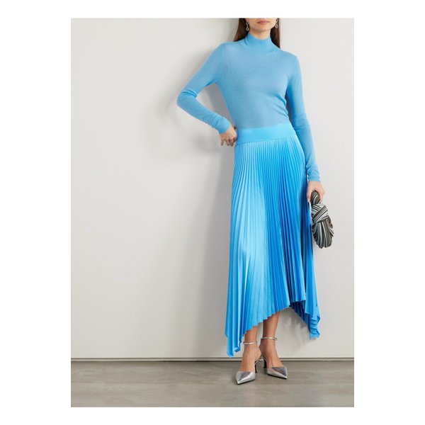 에이드 어시메트릭 플리츠 새틴 미디 스커트 1647597325000173