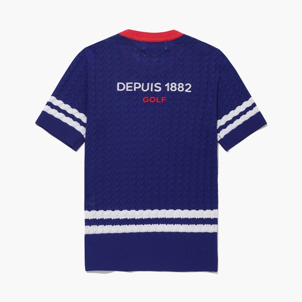 [여주점] 여성 스카시 조직 반팔 스웨터 GQ122LKP31 TBLU