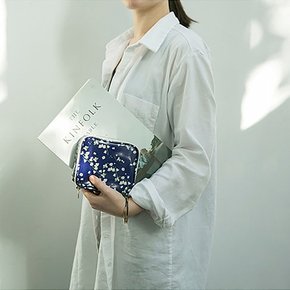 플로랄 콤팩트 정사각 파우치