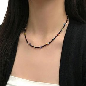 키치 블랙 비즈 목걸이
