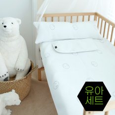 [아이차유] 국내제작 듀라론 이불 냉랑이 냉감 유아패드+유아베개 세트