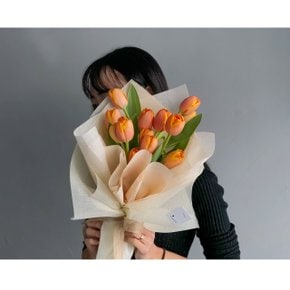 [생화] 망고 튤립 꽃다발(10송이)