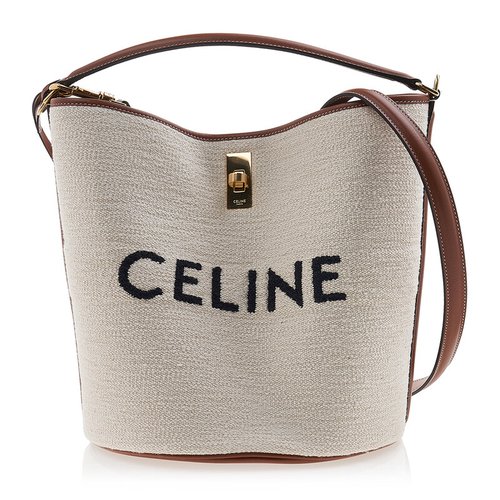 CELINE Small bucket in triomphe canvas and calfskin (191442CAS.04LU,  191442CAS.01BC)