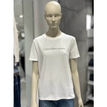 Calvin Klein Jeans [여주점] CKJ 캘빈클라인 여성 기본 로고 스트레이트핏 반팔 티셔츠 (J219146-YAF)