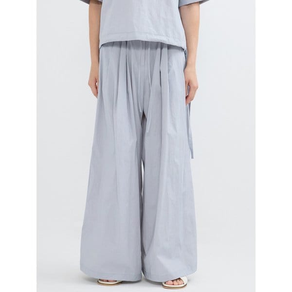 DUAL WIDE BALLOON PANTS - ASH BLUE