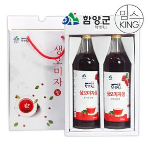 [바로배송][함양군]지리산 청햇골 생오미자청 700mlx2개 선물세트