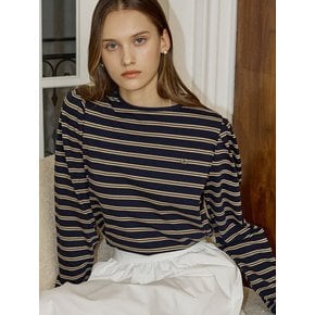Double Stripe Puff Long Sleeve - Navy