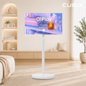 무빙큐빅스 무선 삼탠바이미 프리미엄 Air 24인치 FHD QLED 화이트에디션 이동식 스마트TV 셋트