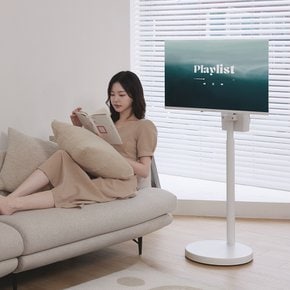 무빙큐빅스 무선 삼탠바이미 프리미엄 Air 24인치 FHD QLED 화이트에디션 이동식 스마트TV 셋트