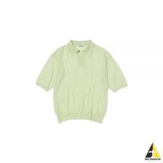 오라리 오라리 24 HARD TWIST HIGH GAUGE WOOL SILK KNIT SKIPPER POLO LIMEYELLOW (A24SP02WS)