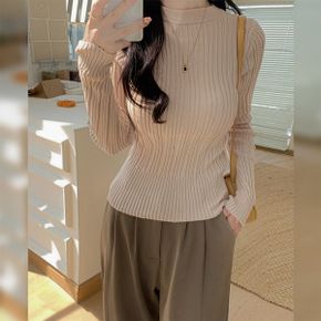 로타 슬림 골지 니트_P377028883