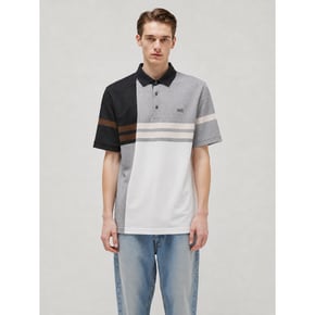 [25SS] [스테디셀러] 멜란지 체크 블럭 폴로티셔츠 (BLACK) WGTS5B451BK