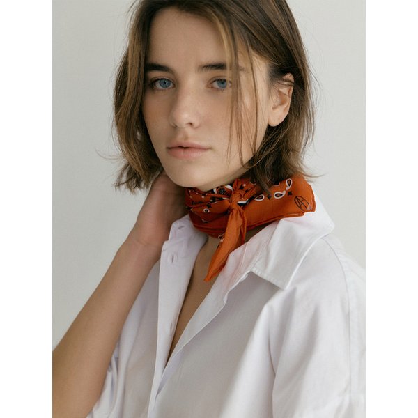 Cotton Paisley Bandana Scarf - Red Sunset