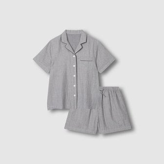 JAJU 여 썸머 더블 코튼 3부 파자마 세트 J2162010460BD