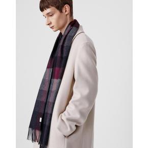 [23FW] [DAKS MUFFLER][BASIC]남녀공용 버건디 체크 캐시미 DBMU3F704D2