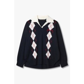 아가일 패턴 울 니트 풀오버 7115150205147