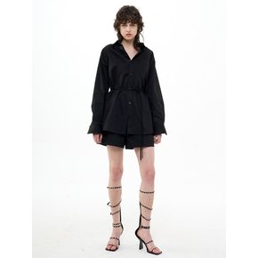 OVERSIZED BELTED COTTON SHIRT_BLACK