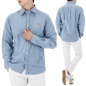 국내배송 24SS 메종키츠네 폭스헤드 클래식 셔츠 MM00409WC5006 INDIGO