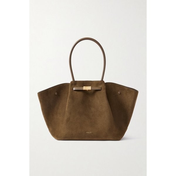 드멜리어 뉴욕 가죽 트리밍 스웨이드 토트백 46376663162972721