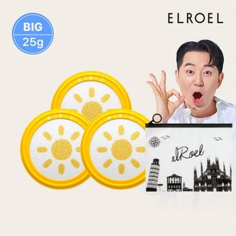 엘로엘 1초보정 파데프리 플러스 빅 선쿠션 25g 리필 3개+비닐 파우치 증정_ELROEL