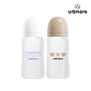 수유안심 노꼭지 유리젖병 240ml 1P + 젖꼭지 2P