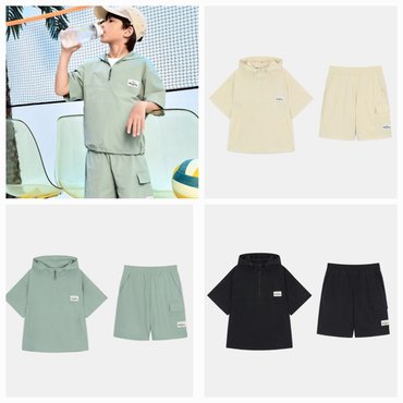 네파키즈 25SS 시원한 감촉의 소재로 더운 여름에 활용도가 높은 컴포터블 아노락 세트 KLD5901