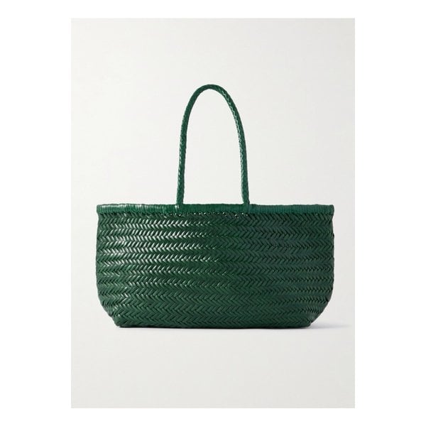 밤부 트리플 점프 빅 우븐 가죽 토트 포레스트 그린 46376663162858169