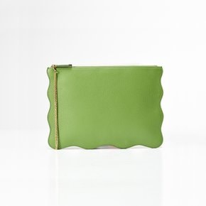 [LWL/엘더블유엘] RUFFLE CLUTCH (러플 클러치) Olive Green