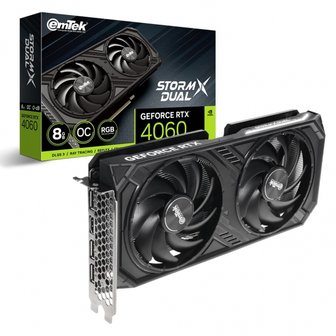 컴튜브 이엠텍 지포스 RTX 4060 STORM X Dual OC D6 8GB