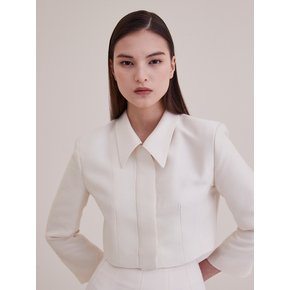 [4차리오더]Cropped Tailored Jacket - Ivory