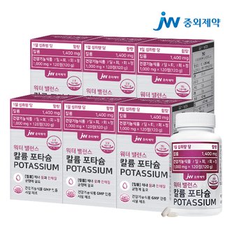JW중외제약 워터 밸런스 칼륨 포타슘 POTASSIUM 6병 (720정)