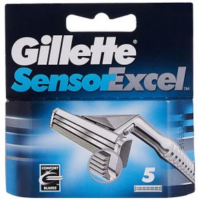 미국 질레트 면도날 리필 교체 Gillette Sensor Excel Mens Razor Blade Refills 5 Count Razors