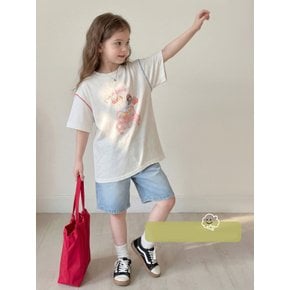 여아 유아 빈티지 그래픽 반팔 여름 티셔츠