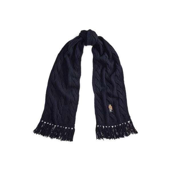 여성 폴로 베어 케이블 니트 울 블렌드 스카프(WAPOSCV0J320354410)