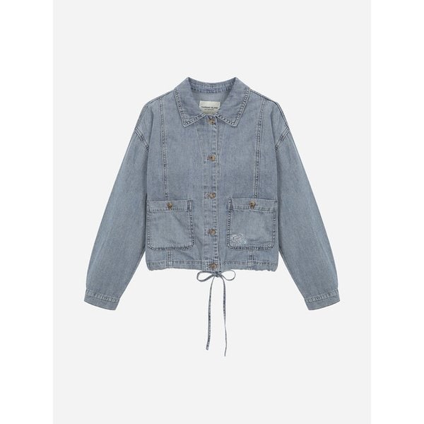 밑단 스트링 데님 자켓_T256MJK137W