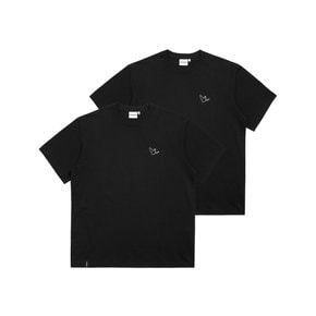 엔젤 쿨코튼 2PACK 반팔 티셔츠 - BLACK / Z252UST011