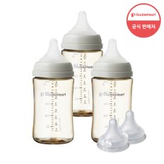 3세대 240ml 모먼트 젖병 3개(젖꼭지M포함) +젖꼭지2개