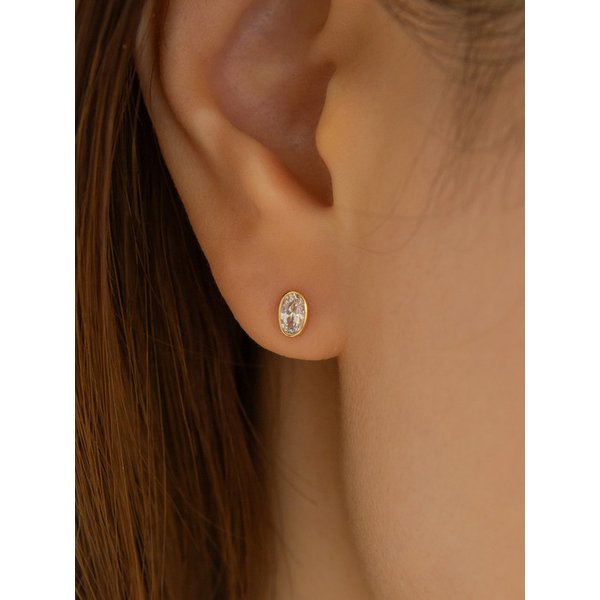 14k 오벌 스톤 베젤 피어싱 (14k골드) LFPI20