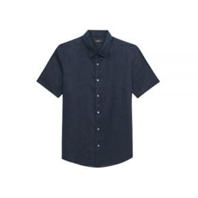 띠어리 24 Irving Short-Sleeve Shirt in Relaxed Linen (N0373502 XHX) (릴랙스드 린넨