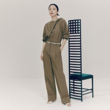 모에 카인드 롤업 와이드 슬랙스 (전도연 착용) OWSLNH0300