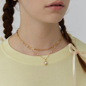 2SET Sense link pearl necklace